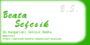 beata sefcsik business card